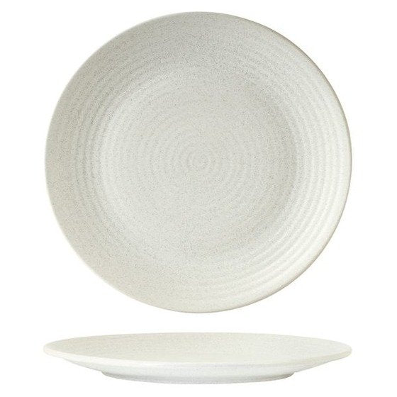 ROUND PLATE - RIBBED - ZUMA FROST (Box of 6)